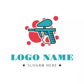 Gangster Logo Spray Paint and Paintball Gun logo design