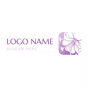 正方形のロゴ Square Abstract Lily logo design