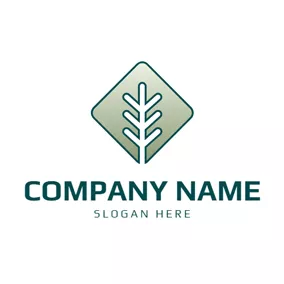 リーフロゴ Square and Nature Leaf logo design