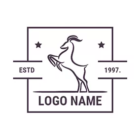 Logotipo De Cabra Square Frame Goat Standing logo design