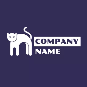 Logotipo De Animal Standing White Cat logo design