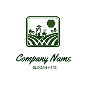Bauer Logo Sun Plant Stripe Field Farmer logo design