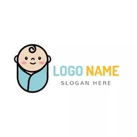 Baby Logo Swaddling Clothes and Cute Baby logo design