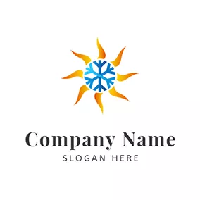 Cooling Logo Temperature Snow Fire Sun logo design