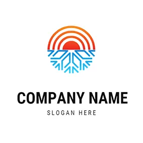 Heat Logo Temperature Snow Line Combine logo design
