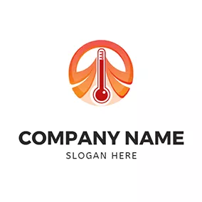 Heat Logo Temperature Volcano Thermometer logo design