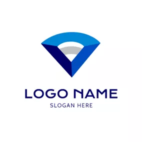 Connected Logo Three Dimensional Sector and Wifi logo design
