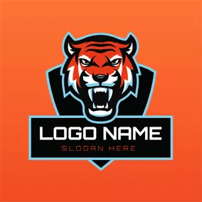 Gangster Logo Tiger Head and Badge logo design
