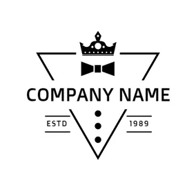 Black Logo Triangle and Business Suit logo design