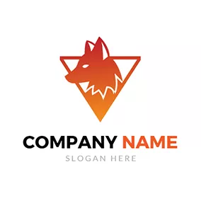 Graphic Logo Triangle and Fox Head Icon logo design