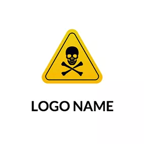 Dangerous Logo Triangle Skeleton Toxic Logo logo design