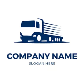 Fast Logo Truck Outline Delivery Courier logo design