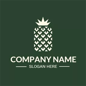 フルーツロゴ Unique and Abstract Pineapple Symbol logo design