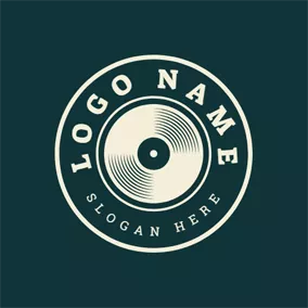 Disc Logo Vintage Blue Vinyl logo design