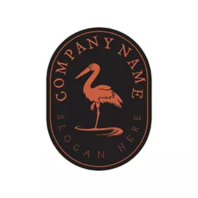 Darkness Logo Vintage Decoration Stork logo design