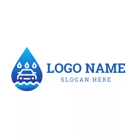 Logo De L'eau Water Drop and Car logo design