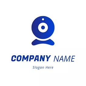 Communication Logo Webcam Gradient Simple logo design