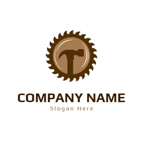 Iron Logo Wheel Gear and Hammer logo design