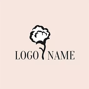 Nature Logo White and Black Cotton Flower logo design
