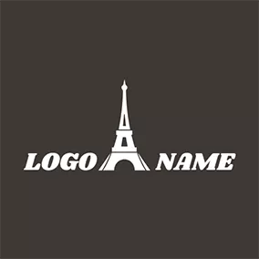 Journey Logo White and Black Eiffel Tower logo design