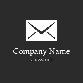 Graphic Logo White and Black Envelope Icon logo design