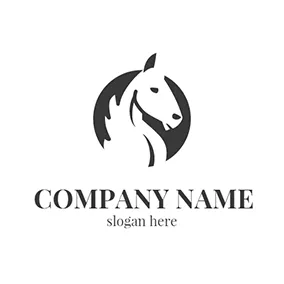 Graphic Logo White and Black Horse Head logo design