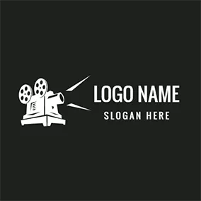 Logotipo De Producción White and Black Video Icon logo design