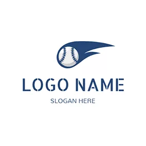 ソフトボール　ロゴ White and Blue Baseball logo design