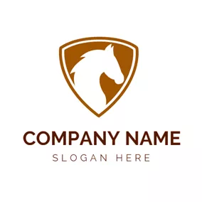 Logotipo De Polo White and Brown Horse Badge logo design