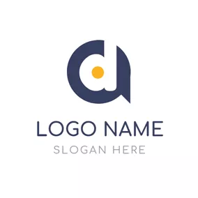 Advertising Logo White Circle and Blue Dialog Box logo design