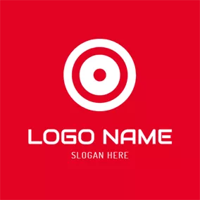 ターゲットロゴ White Circle and Simple Target logo design