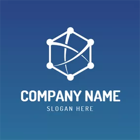 物理ロゴ White Data and Blockchain logo design