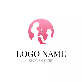 Pink Logo White Dating Man and Woman logo design