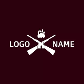 Gang Logo White Fire and Cross Gun logo design
