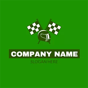 Graphic Logo White Flag and Green Helmet logo design