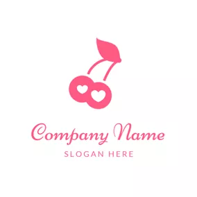 Delicious Logo White Heart and Pink Cherry logo design