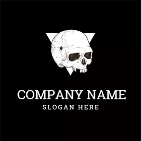 海賊ロゴ White Human Skeleton Icon logo design