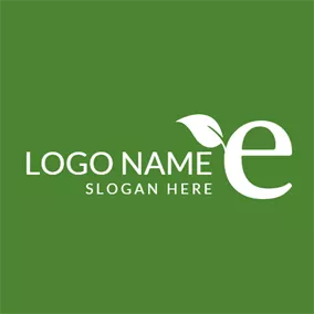 エッジロゴ White Leaf and Letter E logo design