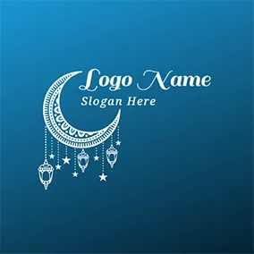 Decoration Logo White Moon and Decoration logo design