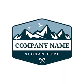 Logótipo De Colagem White Mountain and Blue Badge logo design
