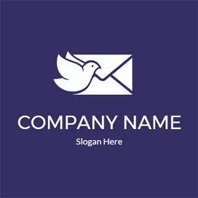 Logótipo Correio White Pigeon and Envelope logo design