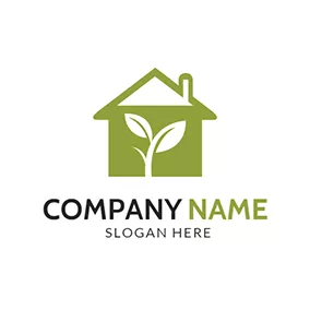 Logótipo De Agente White Sapling and Green Home logo design