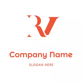Rのロゴ White Space R V logo design
