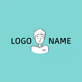 刺しゅうをするロゴ White Sunny Boy Icon logo design