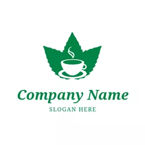 Drink Logo White Teacup and Mint logo design