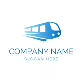 Logótipo De Comboio White Window and Blue Train logo design