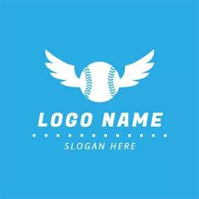 Logo Du Baseball White Wing and Baseball logo design