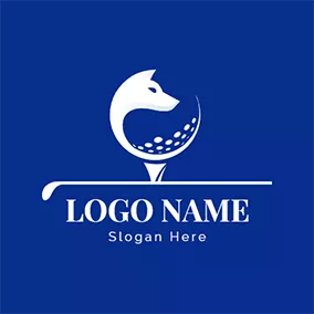 Logo Du Loup White Wolf Brassie and Golf logo design