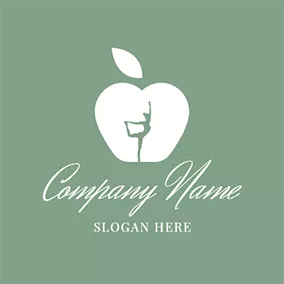 栄養　ロゴ Woman and Apple Icon Vector logo design
