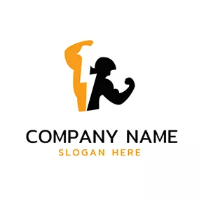 Logótipo De Boxe Yellow and Black Sportsman logo design